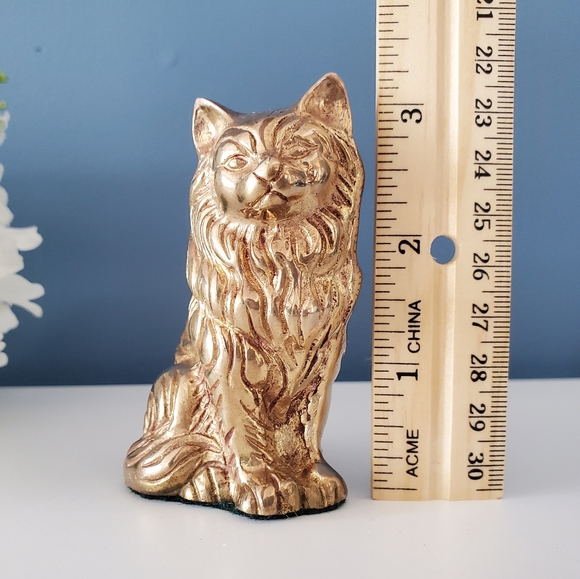 🐈 Small Vintage Brass Cat 3.25 Inches - Picture 5 of 7